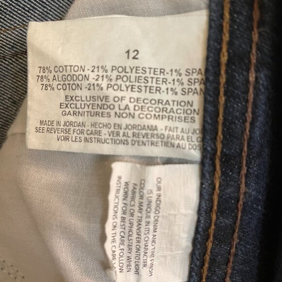 NINE WEST JEANS, SIZE 12, BOOT CUT, BLUE DARK WASH - Picture 6 of 7